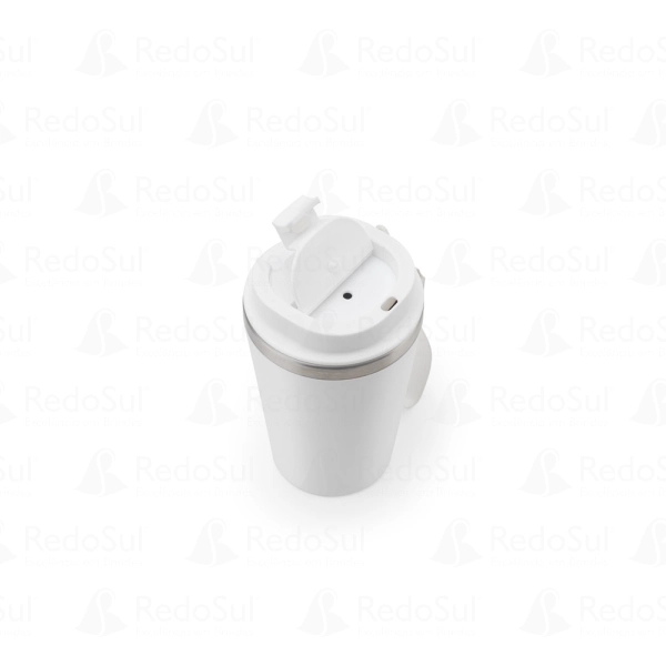 Copo de viagem personalizado em aço inox reciclado com parede dupla 460 ml Copo de viagem personalizado em aço inox reciclado com parede dupla 460 ml